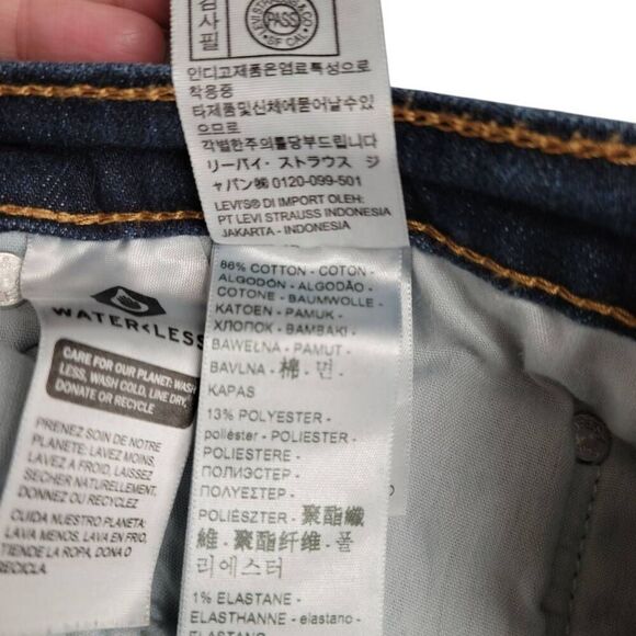 Levi's Ribcage Straight Ankle Buttonfly Ripped Torn Distressed Denim Blue Jeans - Picture 10 of 12